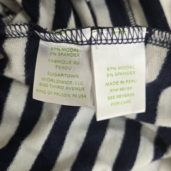 Lilly Pulitzer Navy and White Striped Hoodie-Size M - Picture 4 of 7